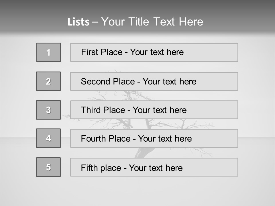 A Black And White Photo Of A Tree In The Middle Of A Body Of Water PowerPoint Template