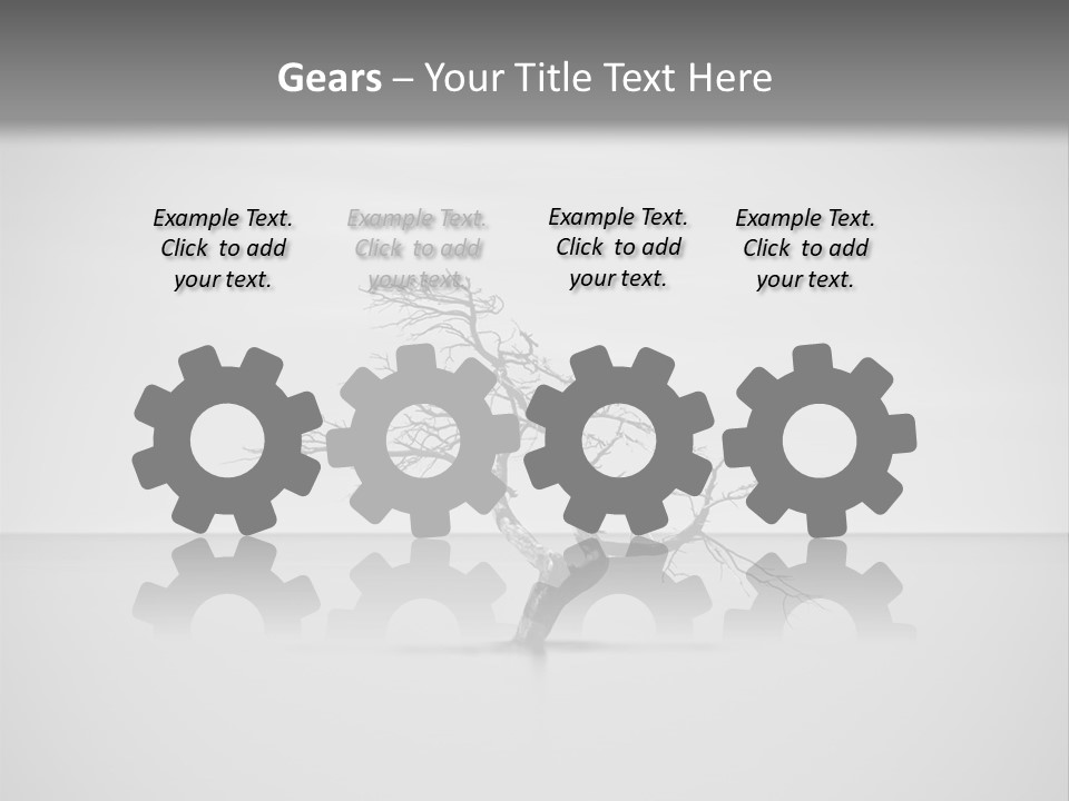 A Black And White Photo Of A Tree In The Middle Of A Body Of Water PowerPoint Template