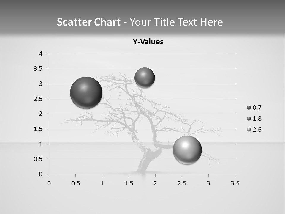 A Black And White Photo Of A Tree In The Middle Of A Body Of Water PowerPoint Template