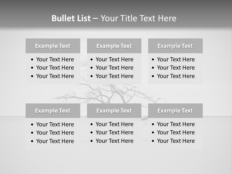 A Black And White Photo Of A Tree In The Middle Of A Body Of Water PowerPoint Template