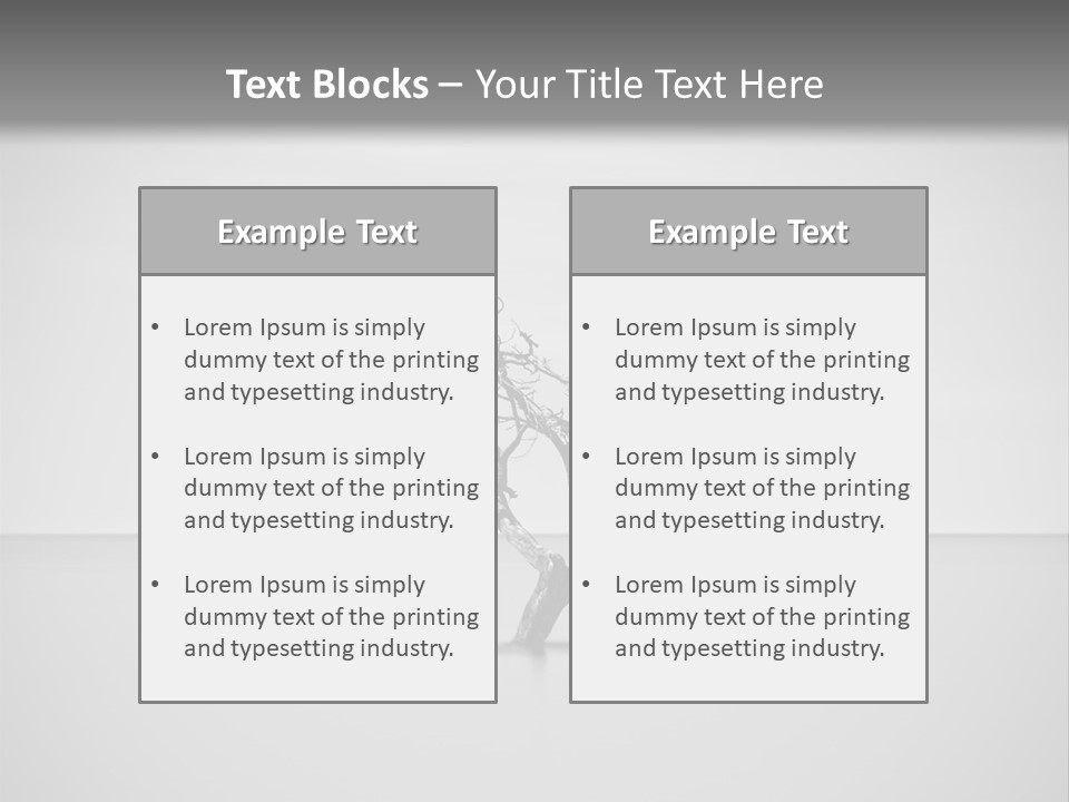 A Black And White Photo Of A Tree In The Middle Of A Body Of Water PowerPoint Template