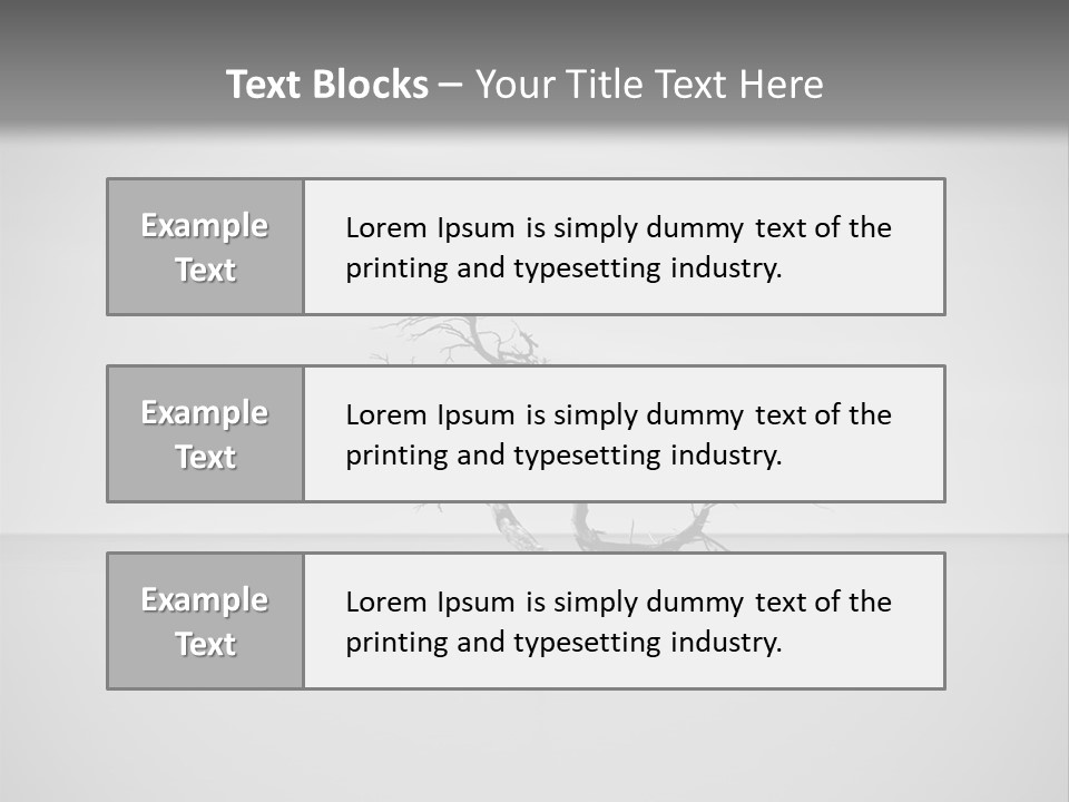 A Black And White Photo Of A Tree In The Middle Of A Body Of Water PowerPoint Template