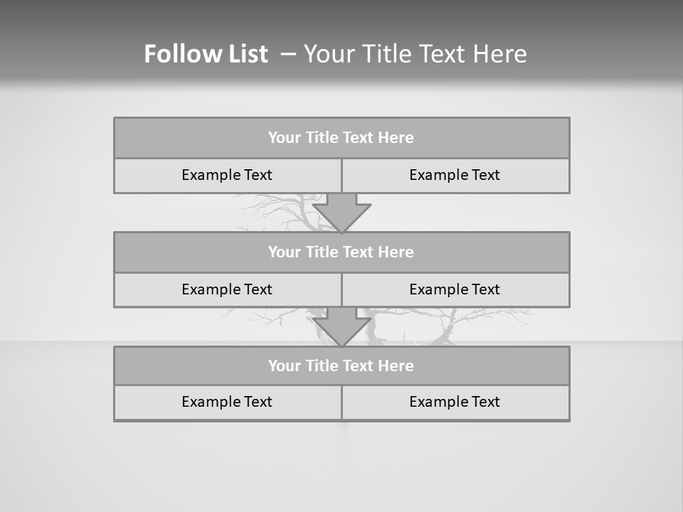 A Black And White Photo Of A Tree In The Middle Of A Body Of Water PowerPoint Template