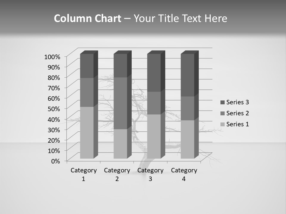 A Black And White Photo Of A Tree In The Middle Of A Body Of Water PowerPoint Template
