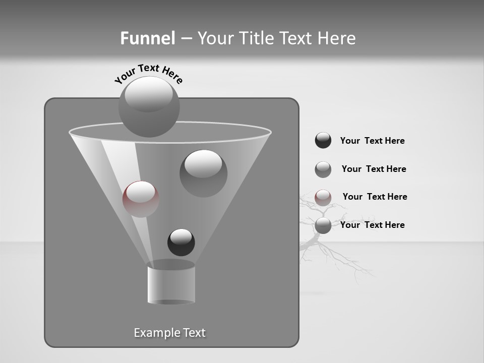 A Black And White Photo Of A Tree In The Middle Of A Body Of Water PowerPoint Template