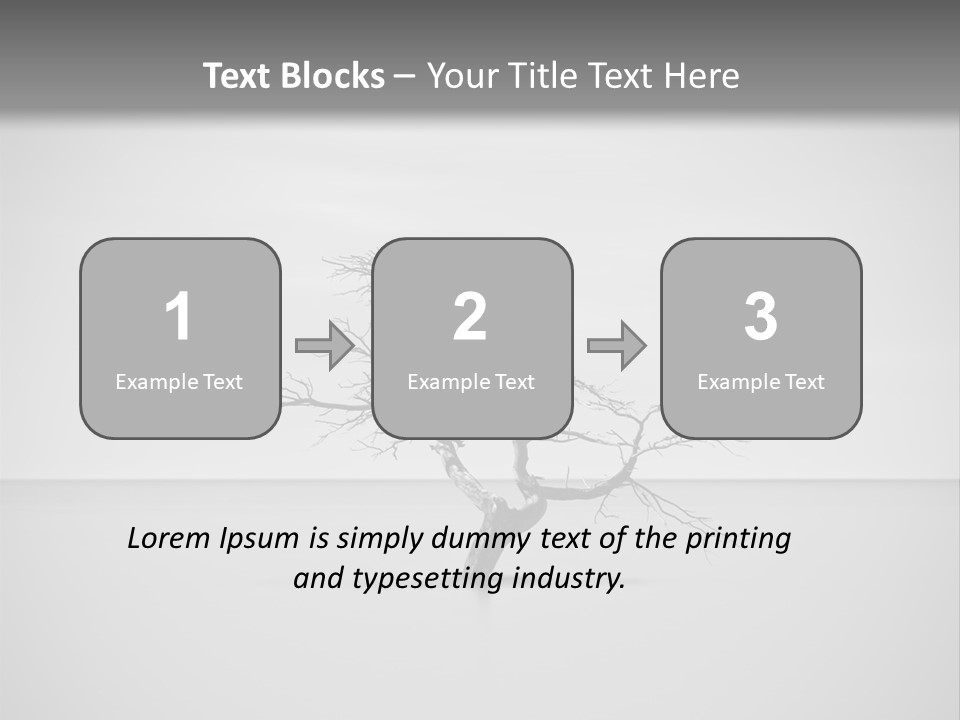 A Black And White Photo Of A Tree In The Middle Of A Body Of Water PowerPoint Template