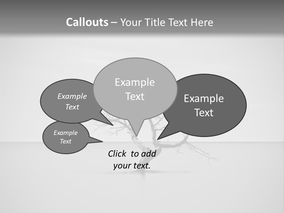 A Black And White Photo Of A Tree In The Middle Of A Body Of Water PowerPoint Template