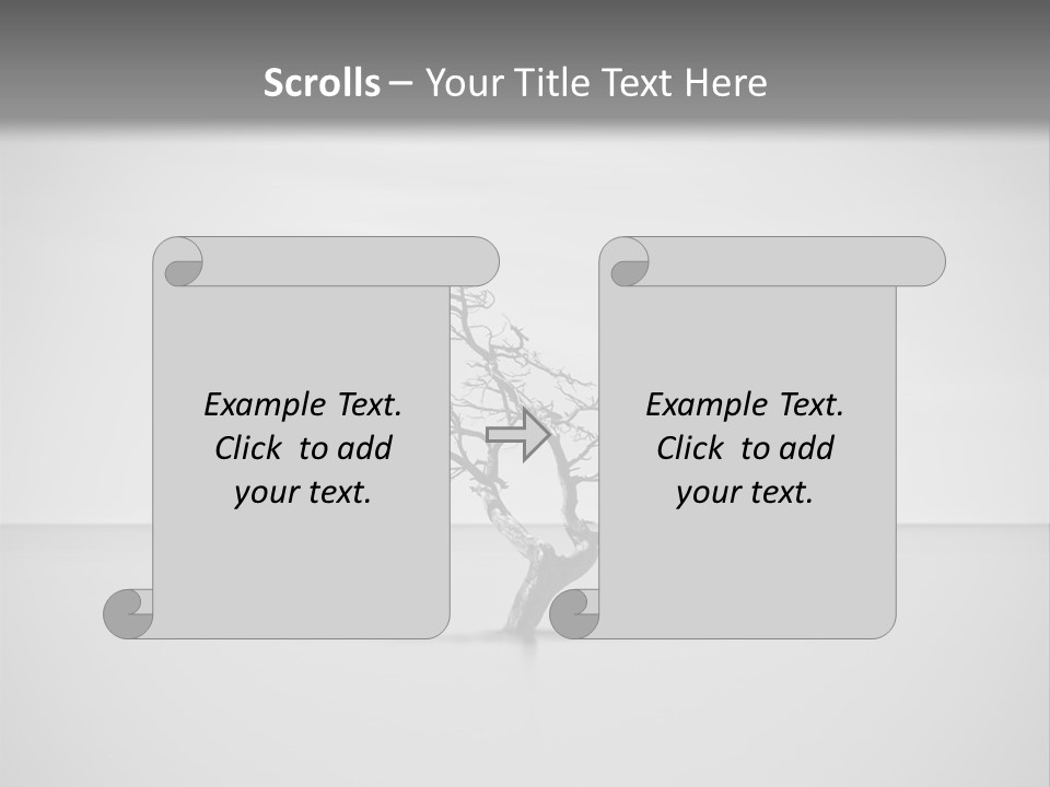 A Black And White Photo Of A Tree In The Middle Of A Body Of Water PowerPoint Template