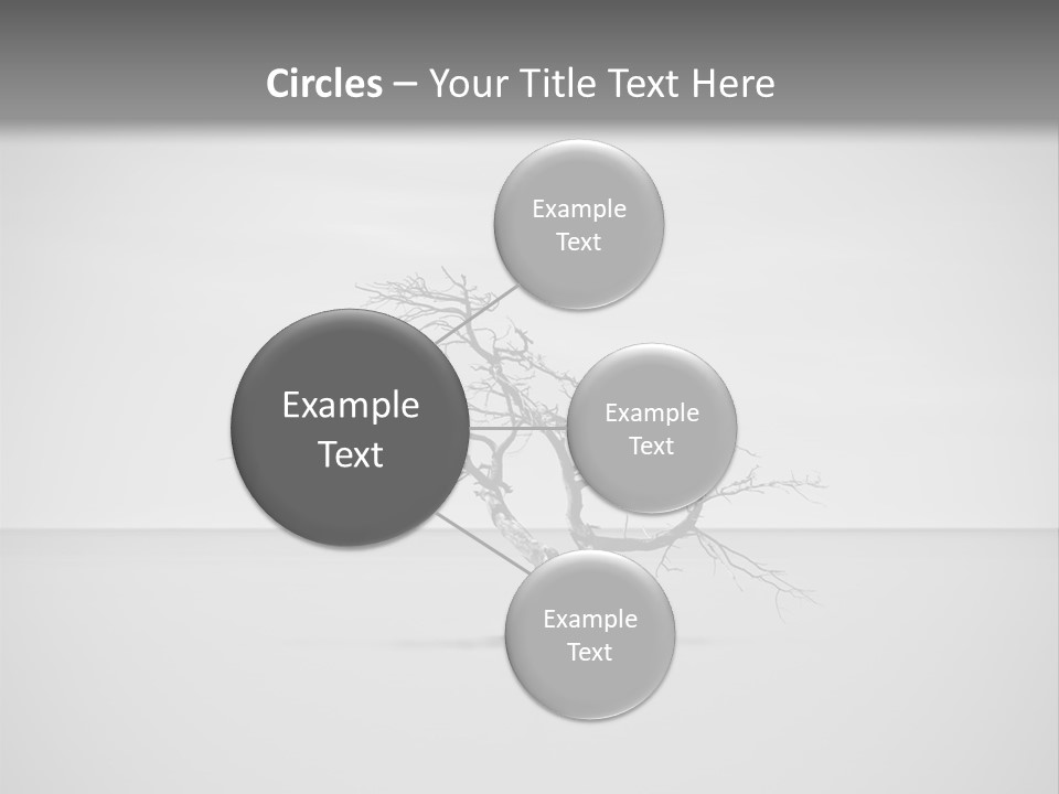 A Black And White Photo Of A Tree In The Middle Of A Body Of Water PowerPoint Template