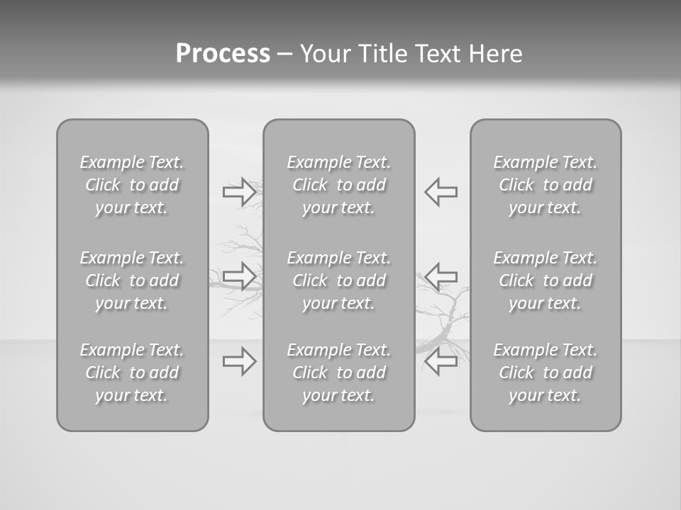A Black And White Photo Of A Tree In The Middle Of A Body Of Water PowerPoint Template