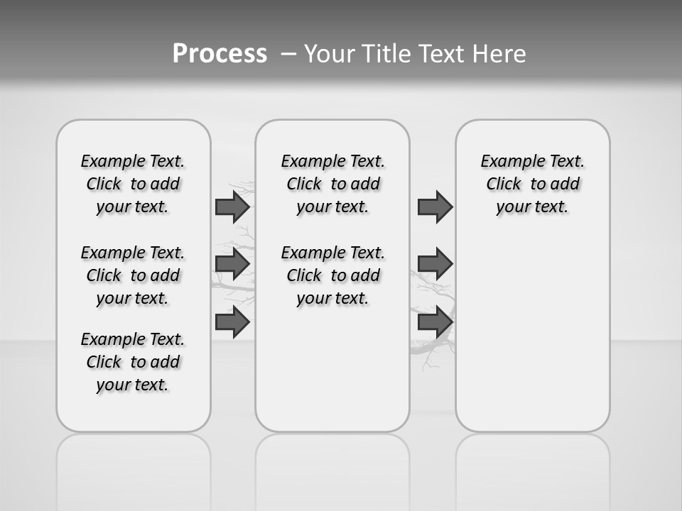 A Black And White Photo Of A Tree In The Middle Of A Body Of Water PowerPoint Template