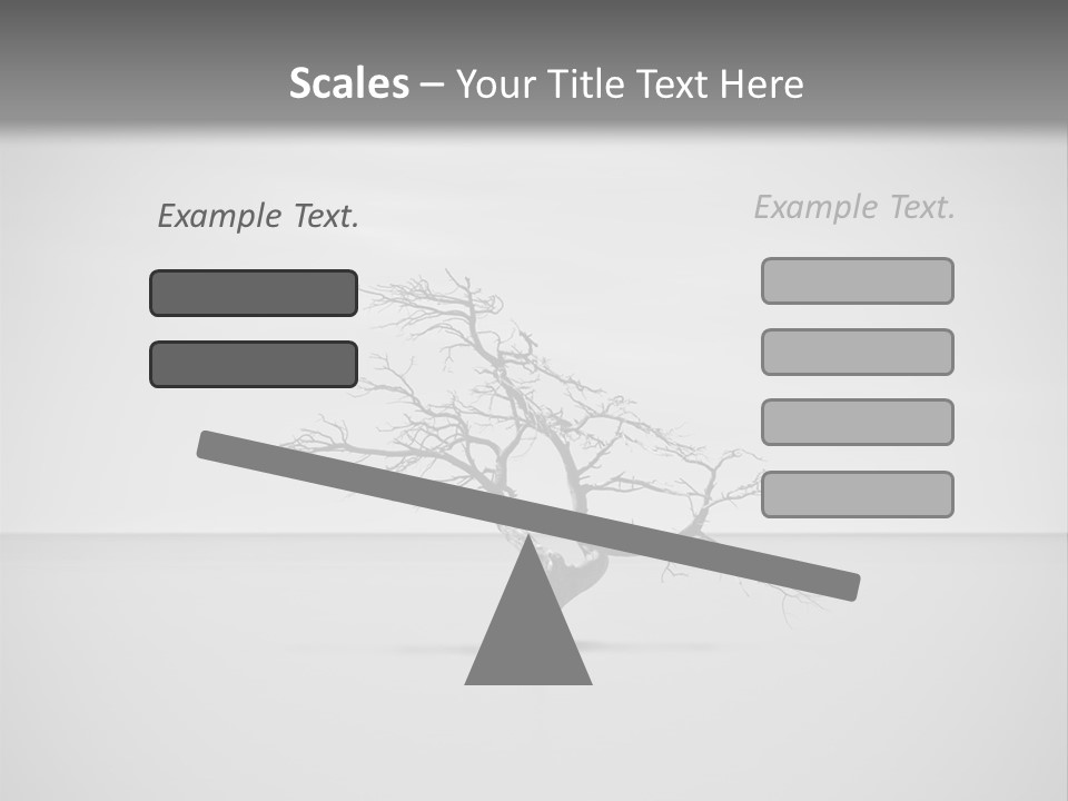 A Black And White Photo Of A Tree In The Middle Of A Body Of Water PowerPoint Template