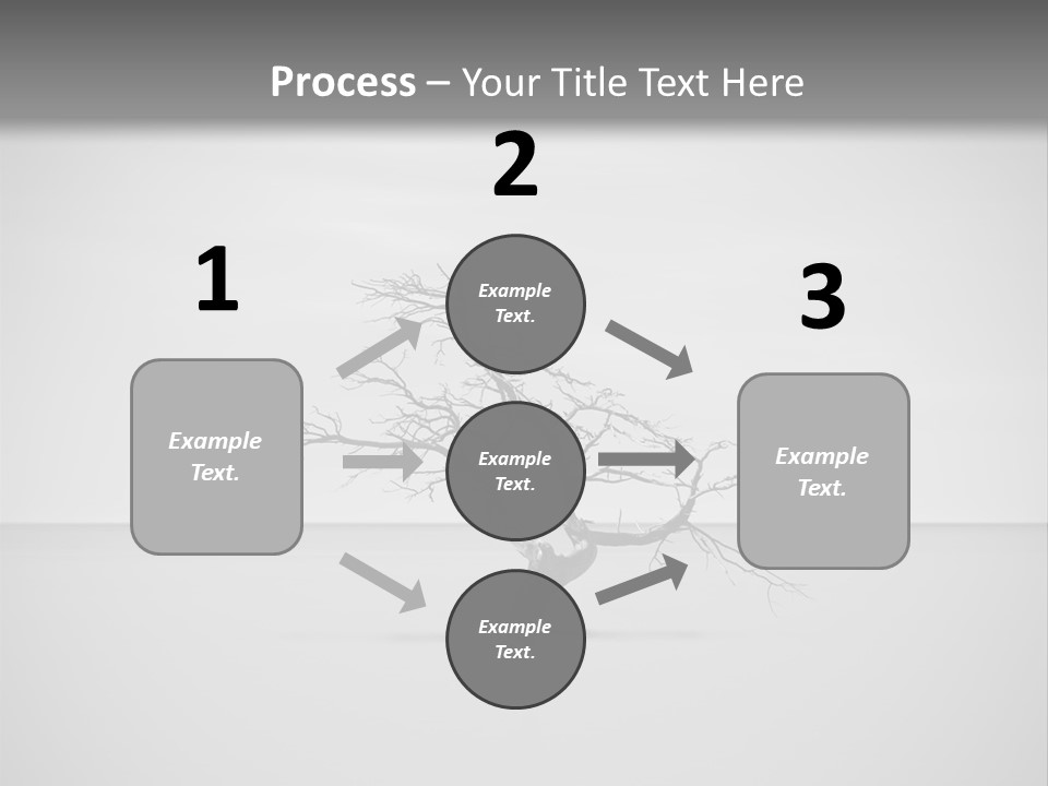 A Black And White Photo Of A Tree In The Middle Of A Body Of Water PowerPoint Template