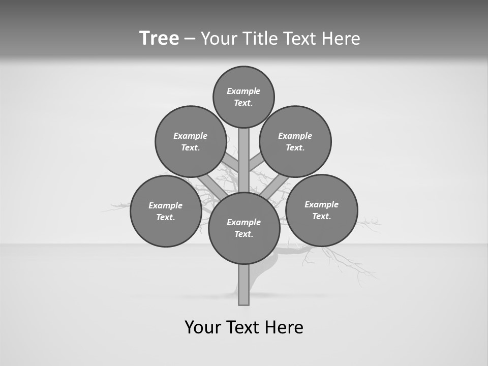 A Black And White Photo Of A Tree In The Middle Of A Body Of Water PowerPoint Template