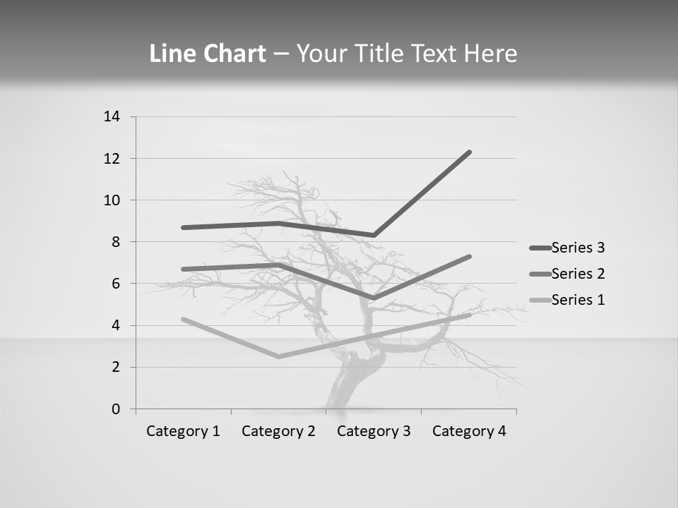 A Black And White Photo Of A Tree In The Middle Of A Body Of Water PowerPoint Template