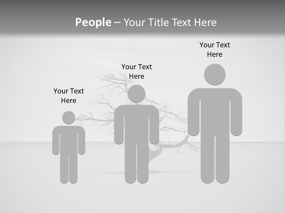 A Black And White Photo Of A Tree In The Middle Of A Body Of Water PowerPoint Template