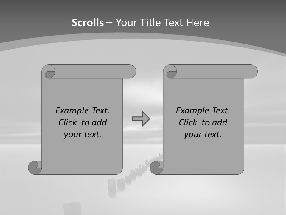A Black And White Photo Of A Dock In The Ocean PowerPoint Template