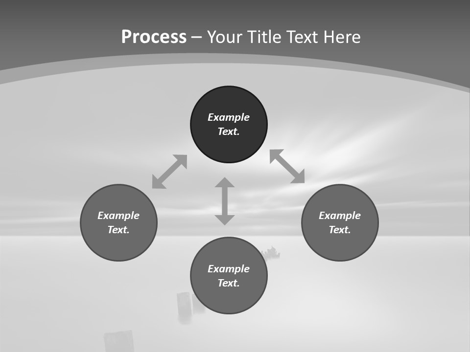 A Black And White Photo Of A Dock In The Ocean PowerPoint Template