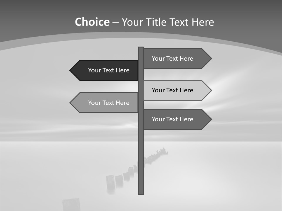 A Black And White Photo Of A Dock In The Ocean PowerPoint Template