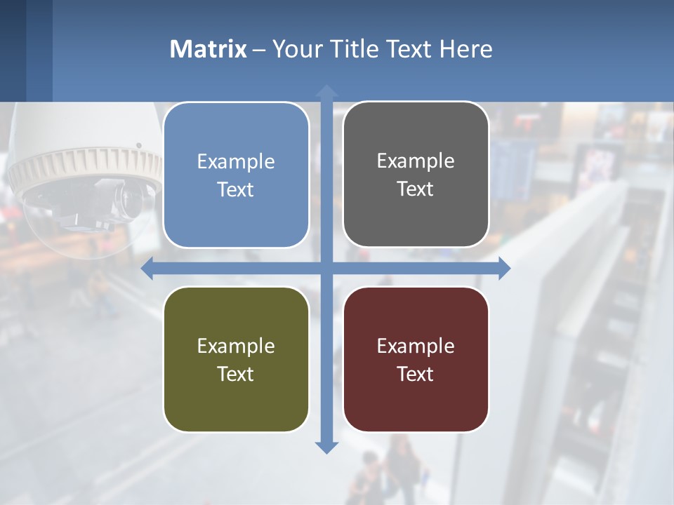 A Security Camera Hanging From The Ceiling Of A Building PowerPoint Template