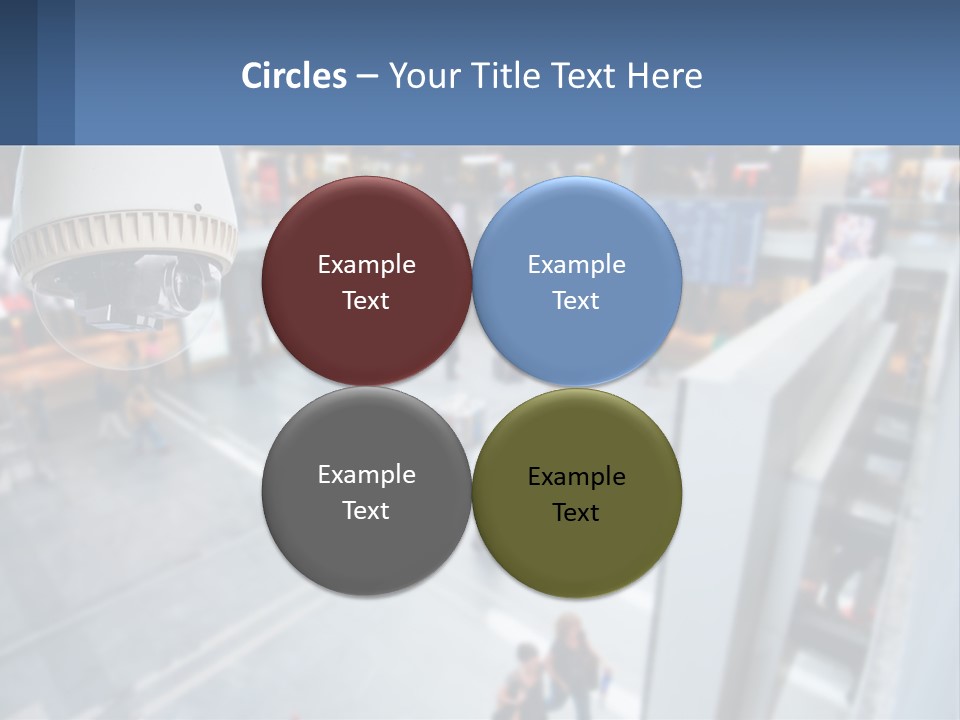 A Security Camera Hanging From The Ceiling Of A Building PowerPoint Template