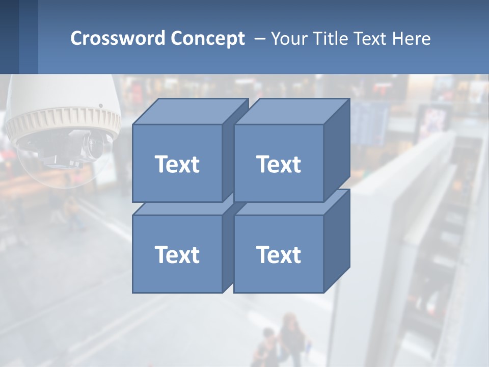 A Security Camera Hanging From The Ceiling Of A Building PowerPoint Template
