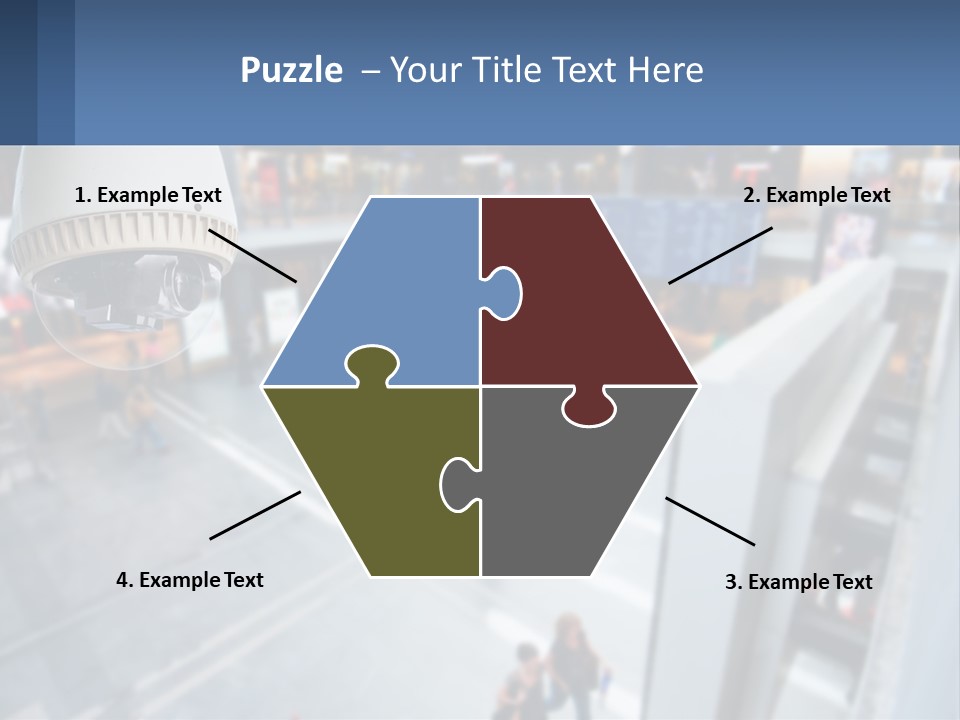 A Security Camera Hanging From The Ceiling Of A Building PowerPoint Template