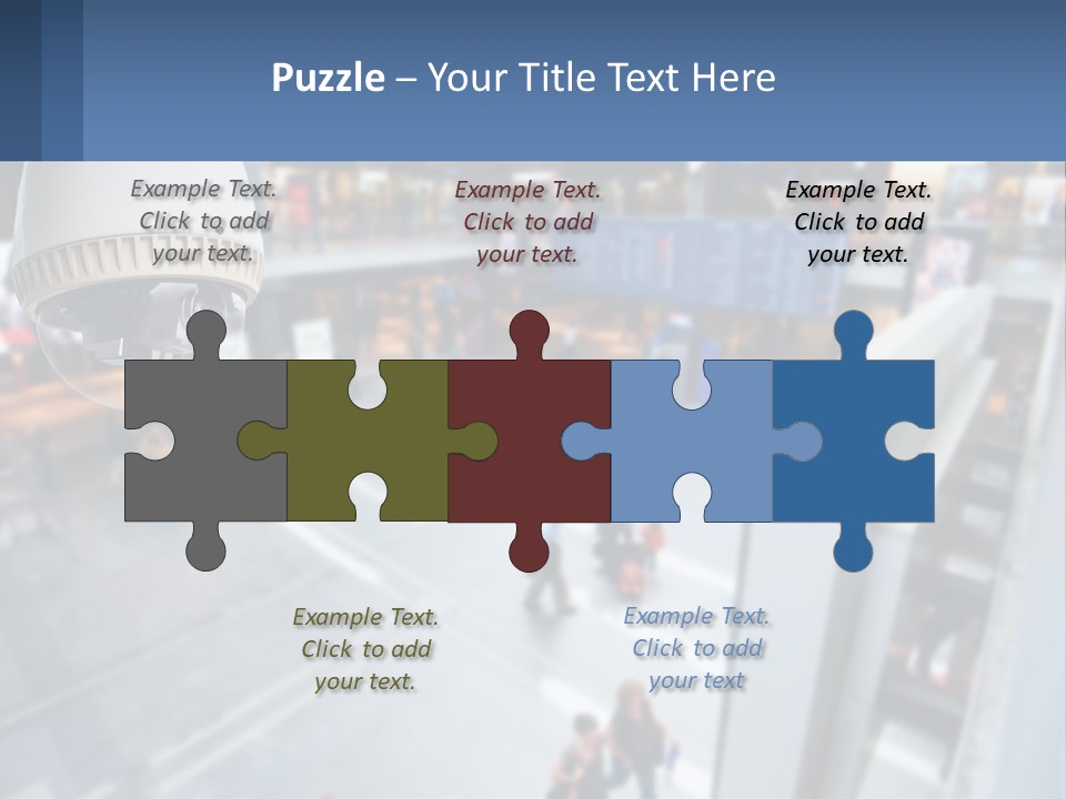 A Security Camera Hanging From The Ceiling Of A Building PowerPoint Template