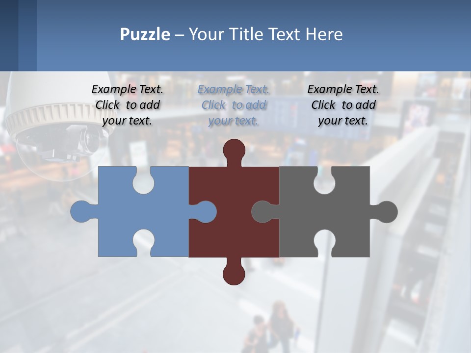 A Security Camera Hanging From The Ceiling Of A Building PowerPoint Template