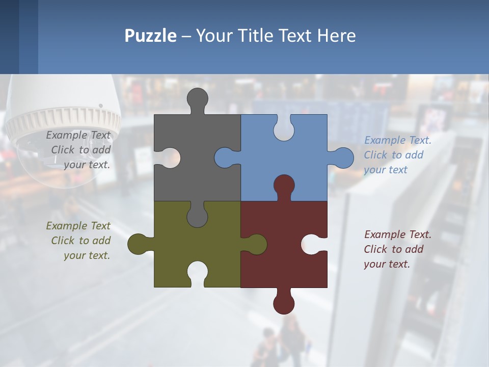 A Security Camera Hanging From The Ceiling Of A Building PowerPoint Template