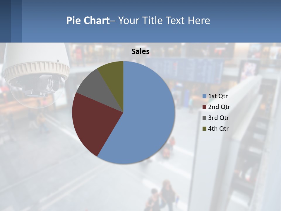 A Security Camera Hanging From The Ceiling Of A Building PowerPoint Template