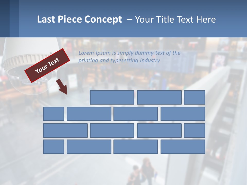 A Security Camera Hanging From The Ceiling Of A Building PowerPoint Template