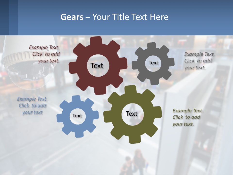 A Security Camera Hanging From The Ceiling Of A Building PowerPoint Template