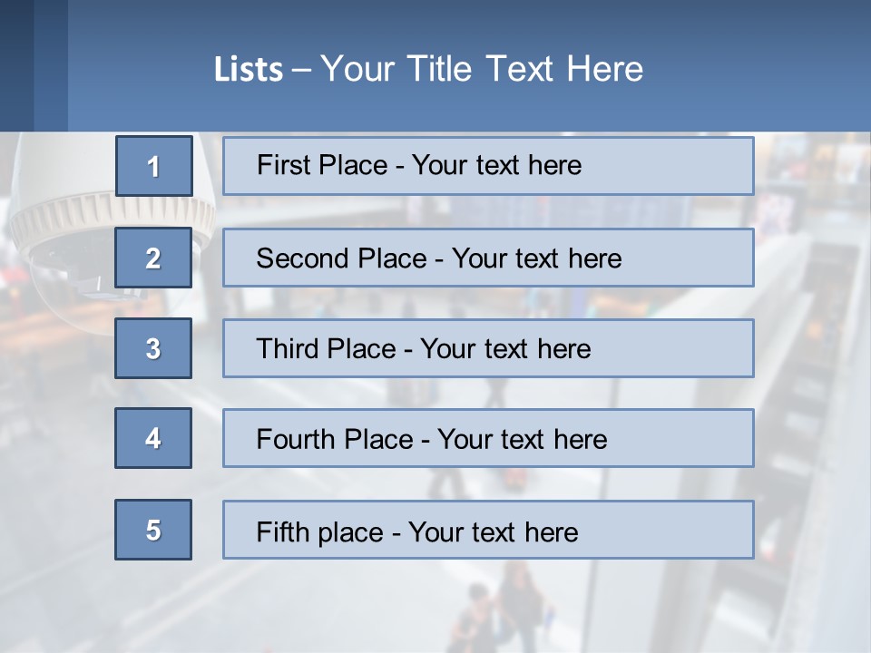A Security Camera Hanging From The Ceiling Of A Building PowerPoint Template