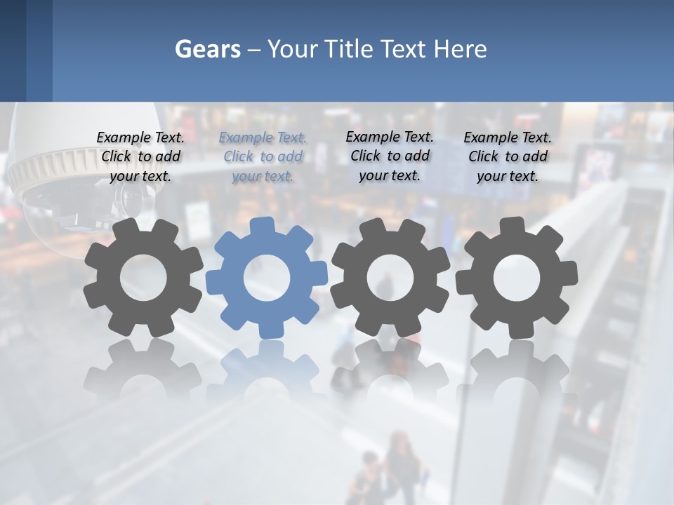 A Security Camera Hanging From The Ceiling Of A Building PowerPoint Template