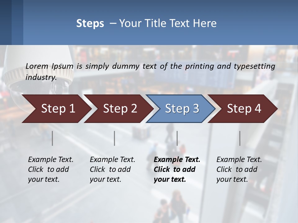 A Security Camera Hanging From The Ceiling Of A Building PowerPoint Template