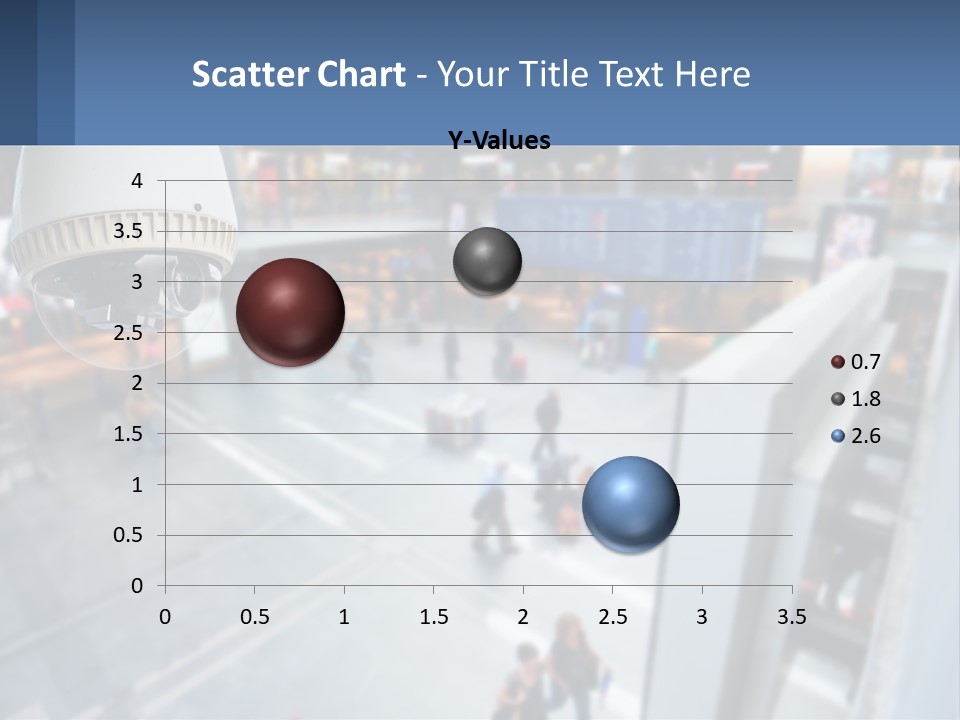 A Security Camera Hanging From The Ceiling Of A Building PowerPoint Template