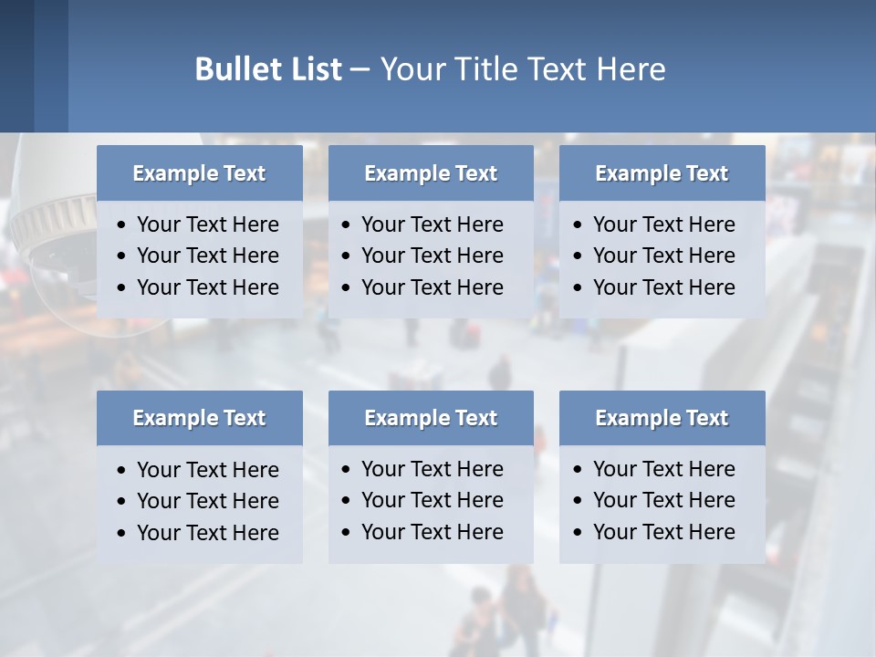 A Security Camera Hanging From The Ceiling Of A Building PowerPoint Template