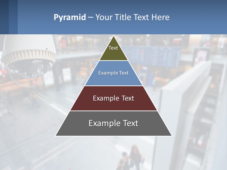 A Security Camera Hanging From The Ceiling Of A Building PowerPoint Template