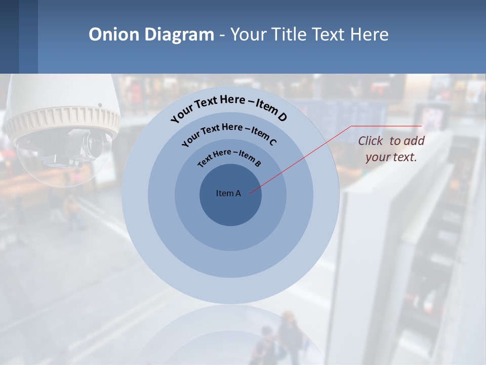 A Security Camera Hanging From The Ceiling Of A Building PowerPoint Template