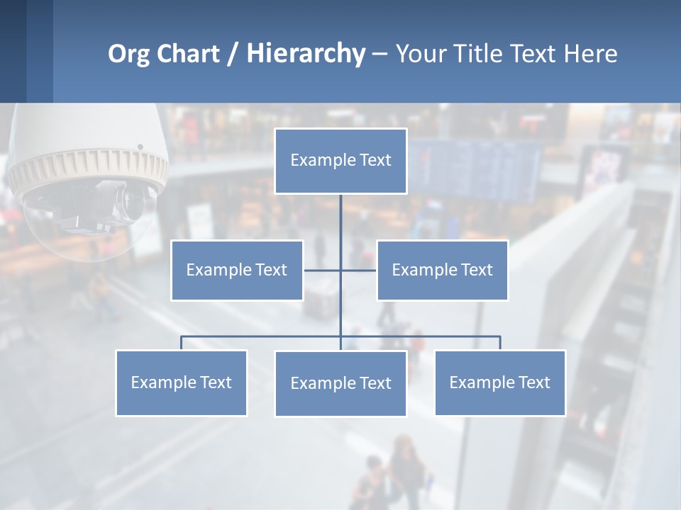 A Security Camera Hanging From The Ceiling Of A Building PowerPoint Template