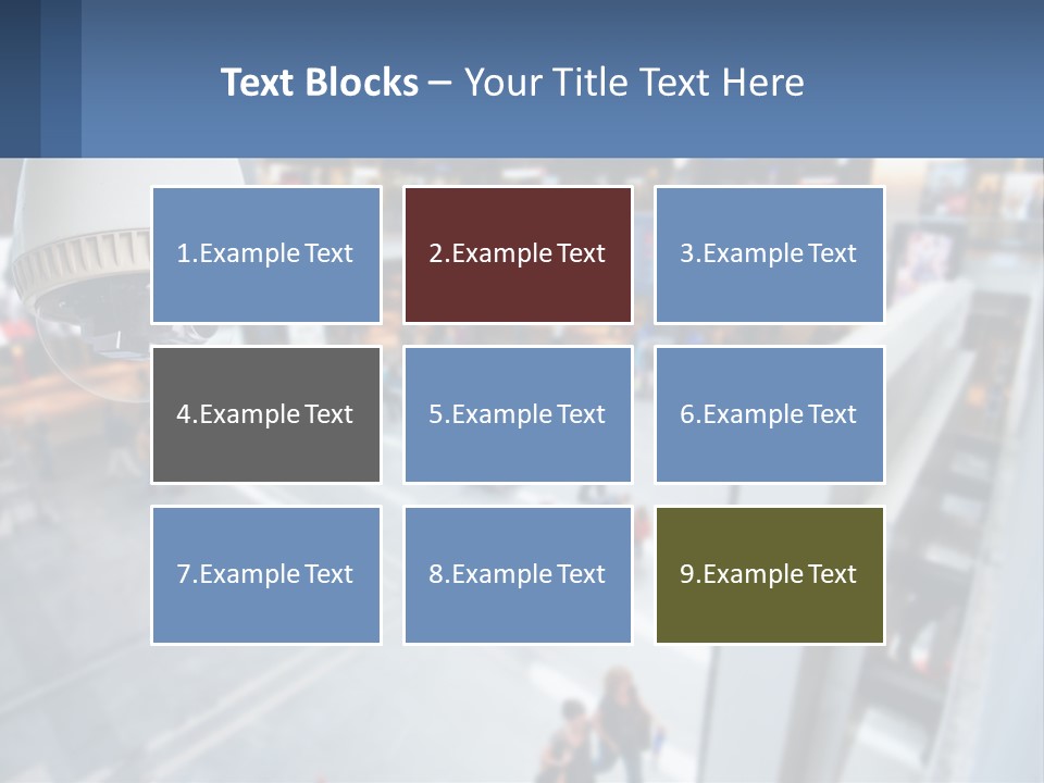 A Security Camera Hanging From The Ceiling Of A Building PowerPoint Template