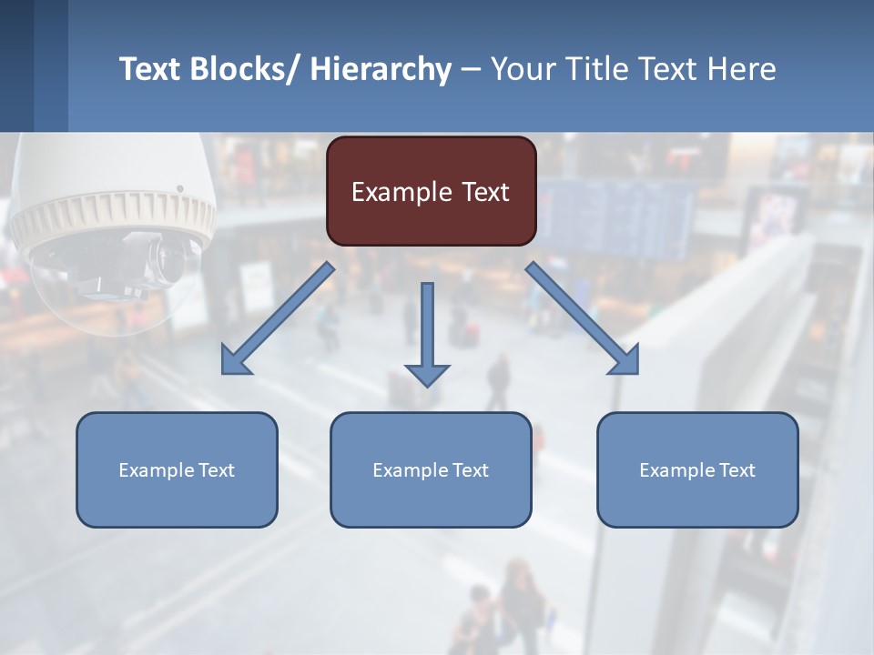 A Security Camera Hanging From The Ceiling Of A Building PowerPoint Template