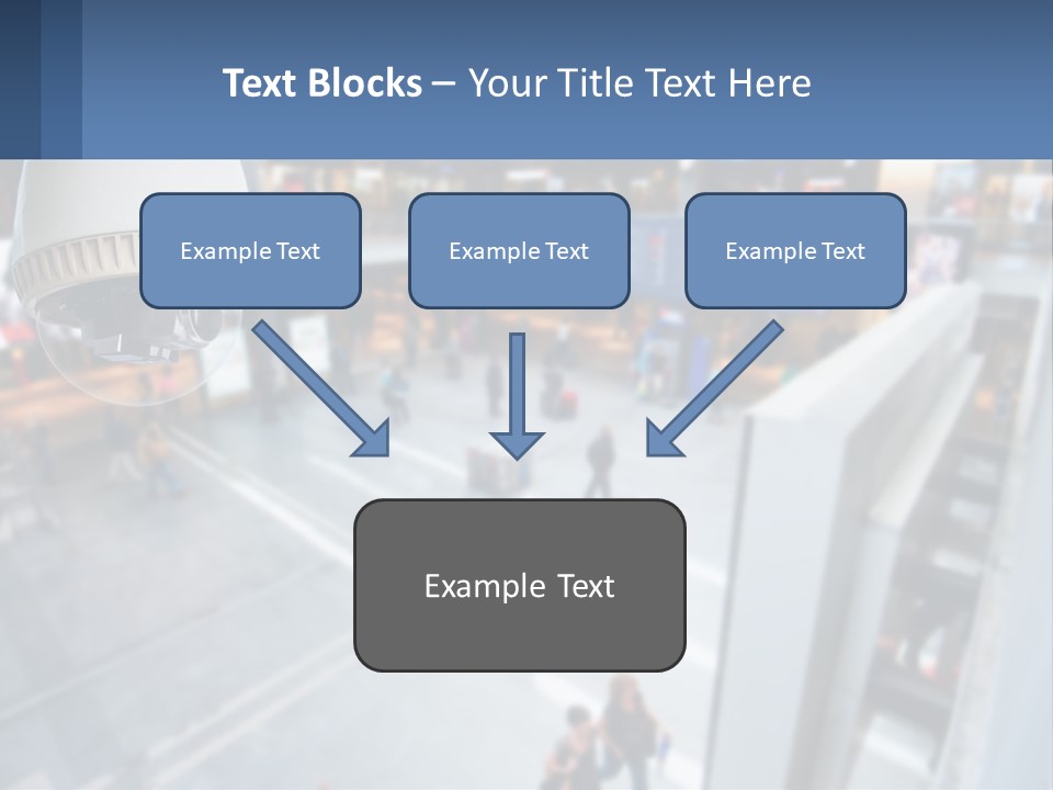 A Security Camera Hanging From The Ceiling Of A Building PowerPoint Template