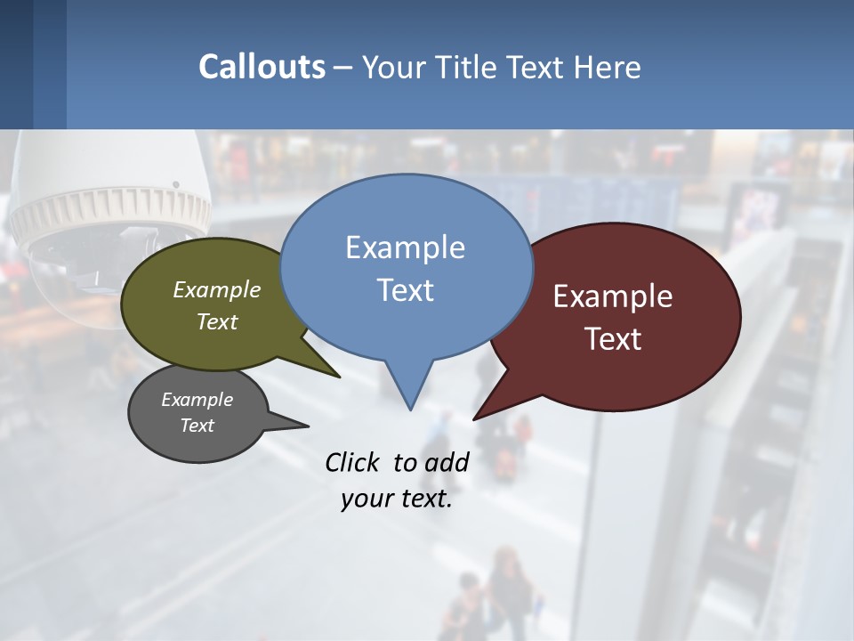 A Security Camera Hanging From The Ceiling Of A Building PowerPoint Template