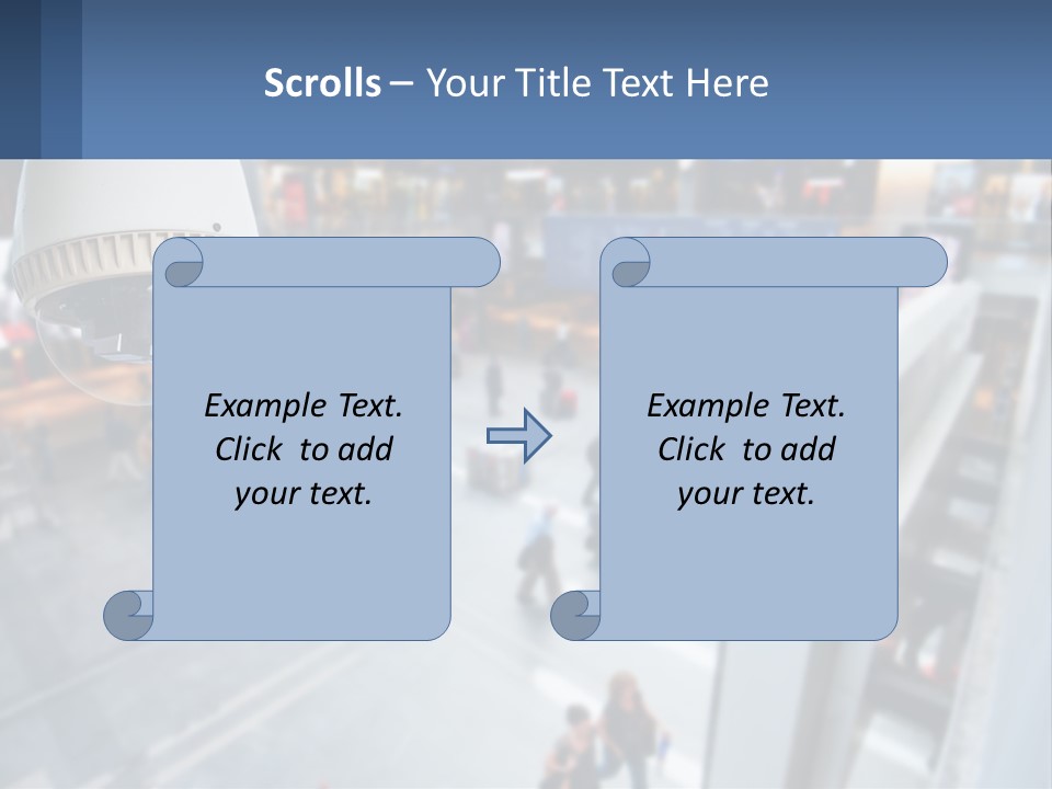 A Security Camera Hanging From The Ceiling Of A Building PowerPoint Template