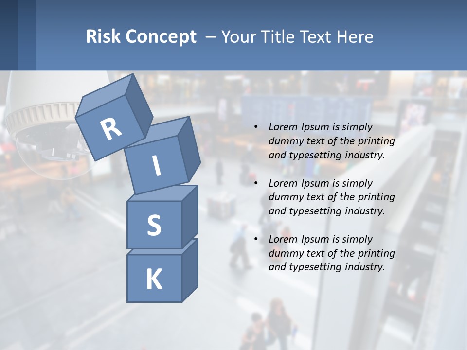 A Security Camera Hanging From The Ceiling Of A Building PowerPoint Template