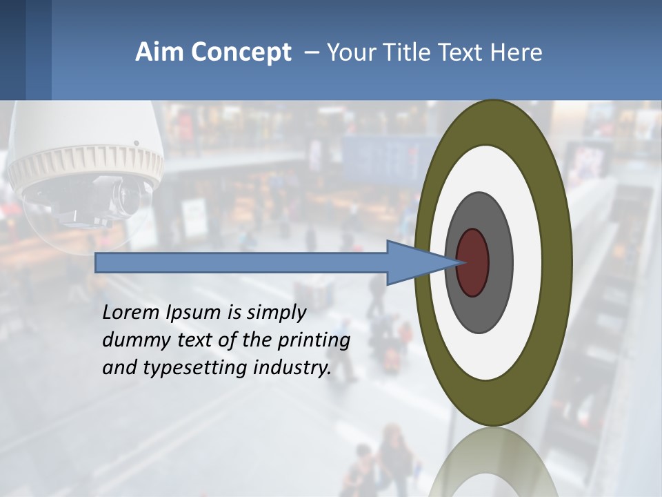 A Security Camera Hanging From The Ceiling Of A Building PowerPoint Template