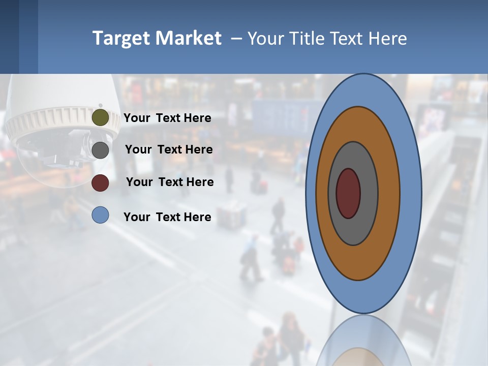 A Security Camera Hanging From The Ceiling Of A Building PowerPoint Template