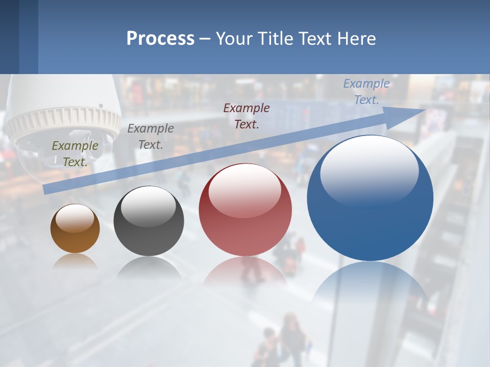 A Security Camera Hanging From The Ceiling Of A Building PowerPoint Template